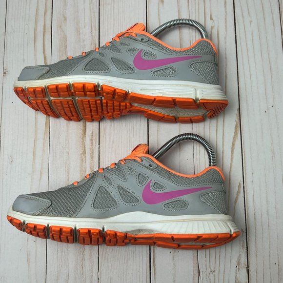 Nike Revolution 2 Women's Running Shoe, Grey/Orange/Pink, Sneaker Size 6 - Picture 7 of 9